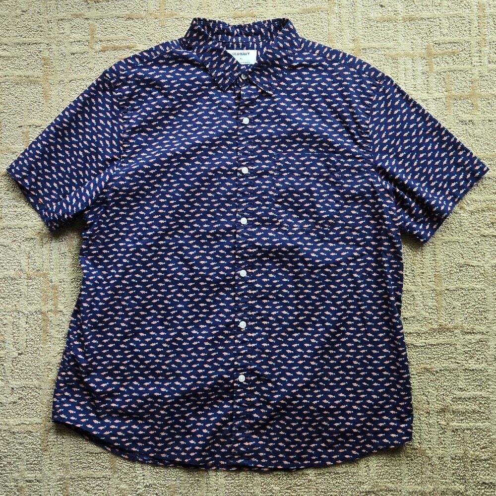 Navy Short Sleeve Button Down